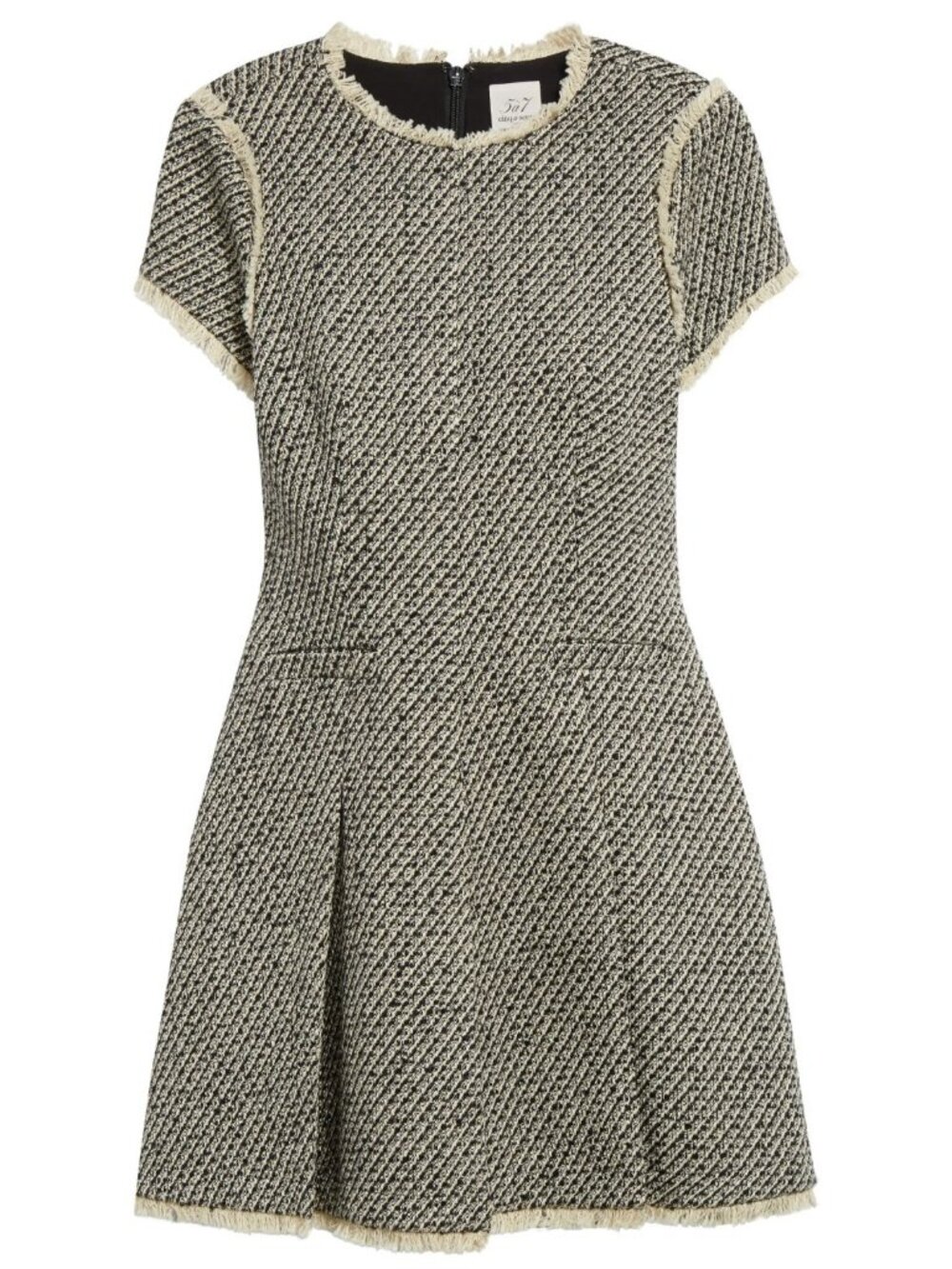 Cinq à Sept Nova Women's Metallic Tweed Mini Dress Black / Gardenia Size 0 - Picture 3 of 5
